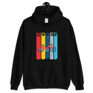 Vintage 2 stroke Style Moped Unisex Hoodie Black