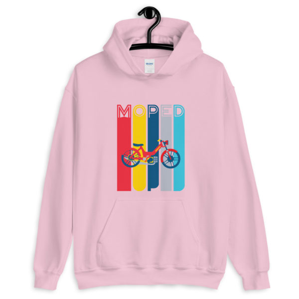 Vintage Style Moped Unisex Hoodie Pink